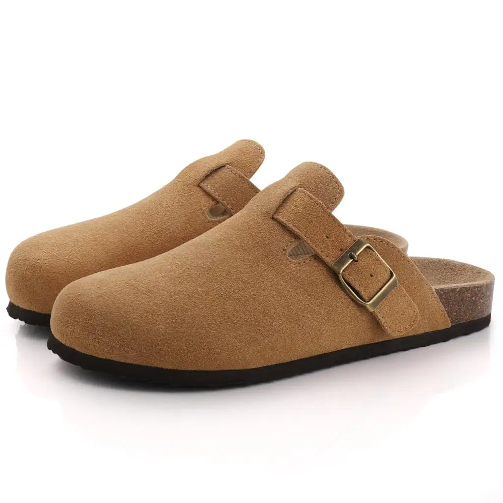 Suede Cork Mules - Maison Novaire #