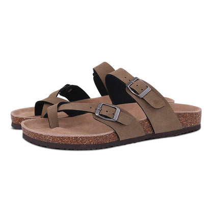 Suede Cork Mules - Maison Novaire #