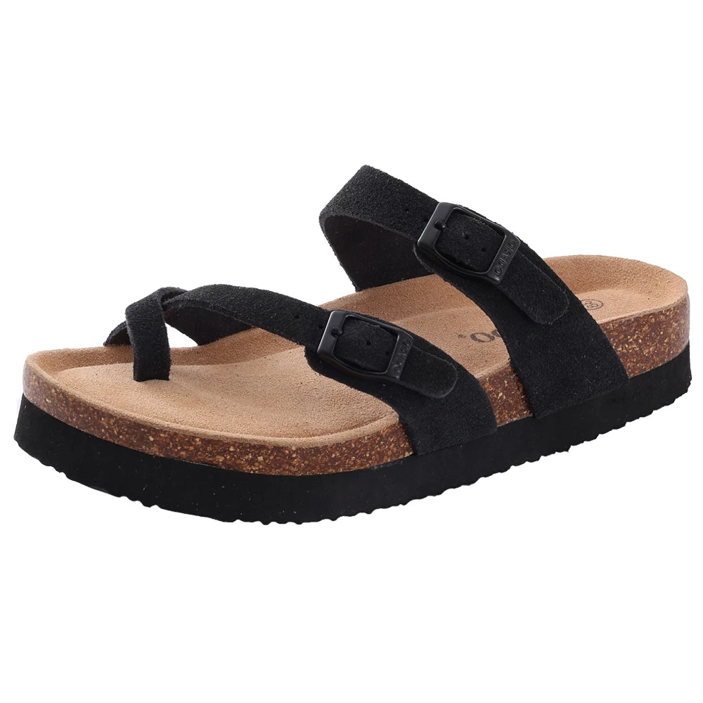 Suede Cork Mules - Maison Novaire #