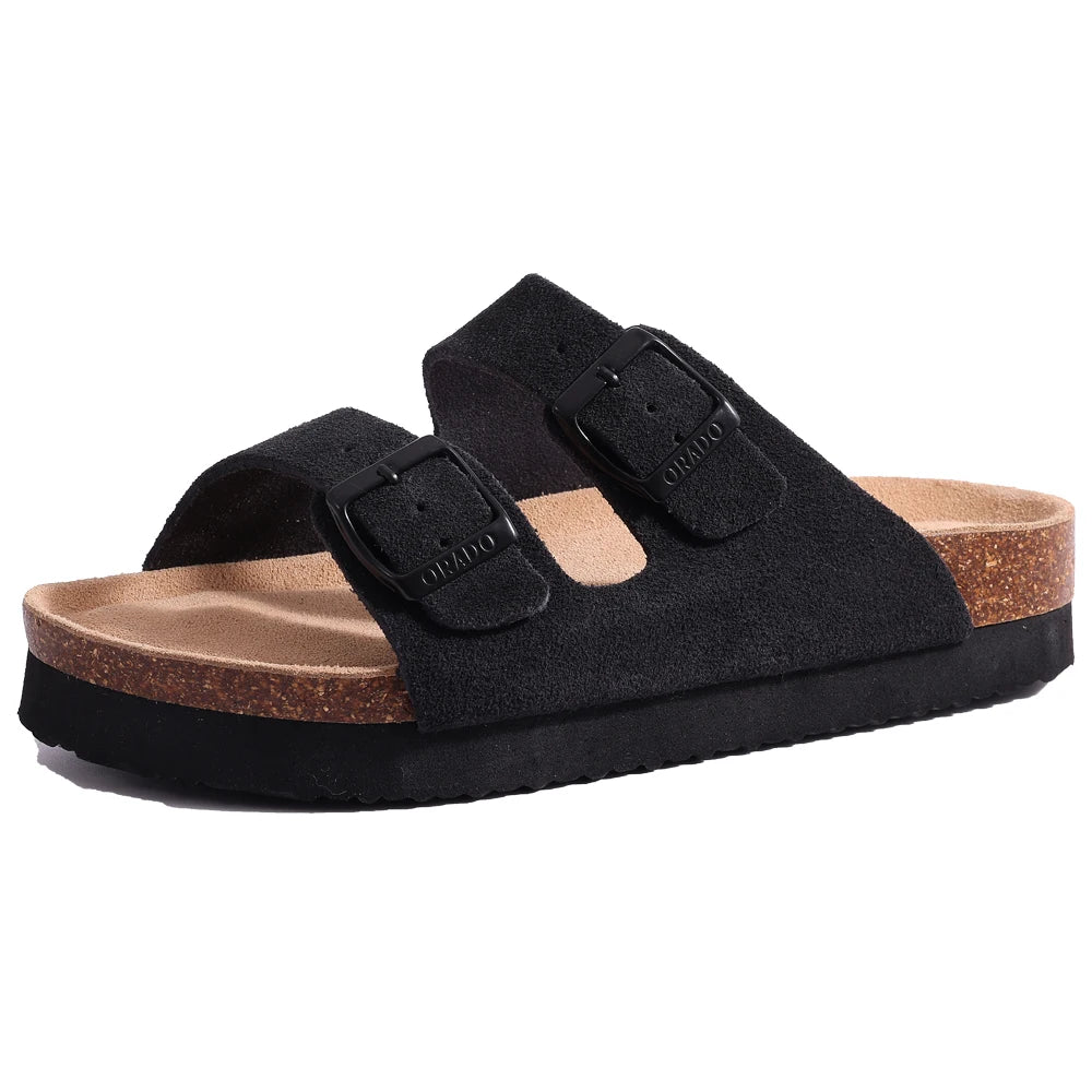 Suede Cork Mules - Maison Novaire #