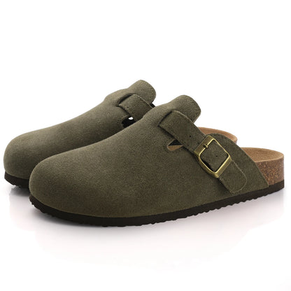 Suede Cork Mules - Maison Novaire #