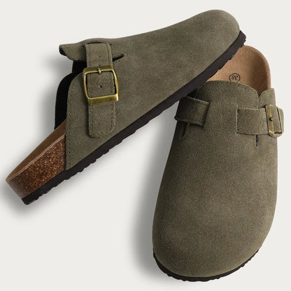 Suede Cork Mules - Maison Novaire #
