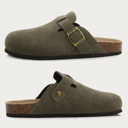 Suede Cork Mules - Maison Novaire #
