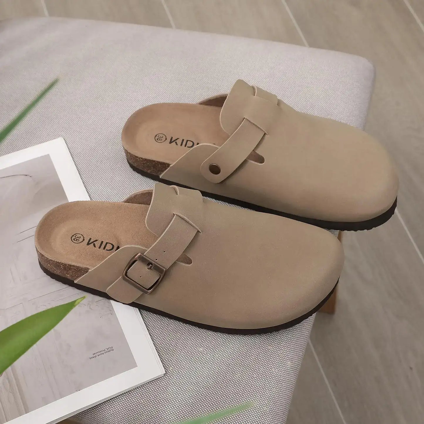 Suede Cork Mules - Maison Novaire #