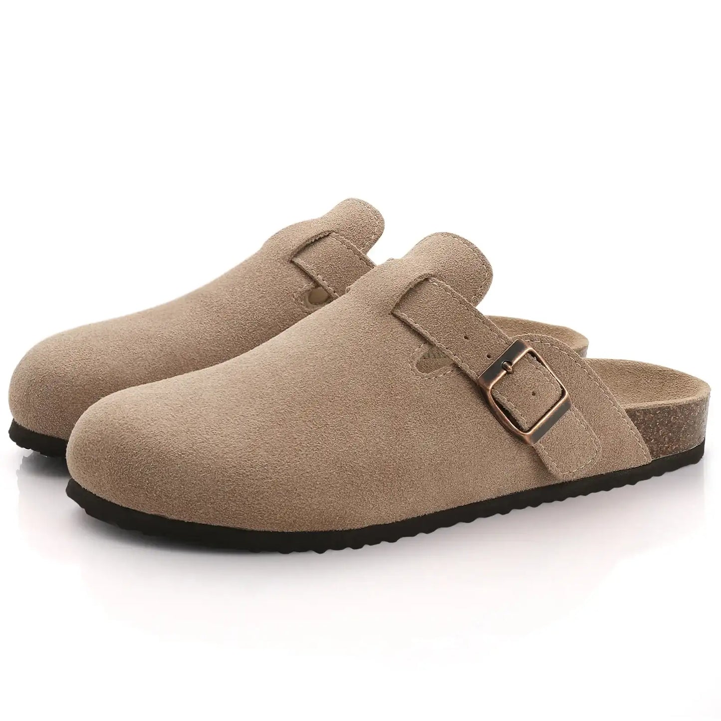 Suede Cork Mules - Maison Novaire #