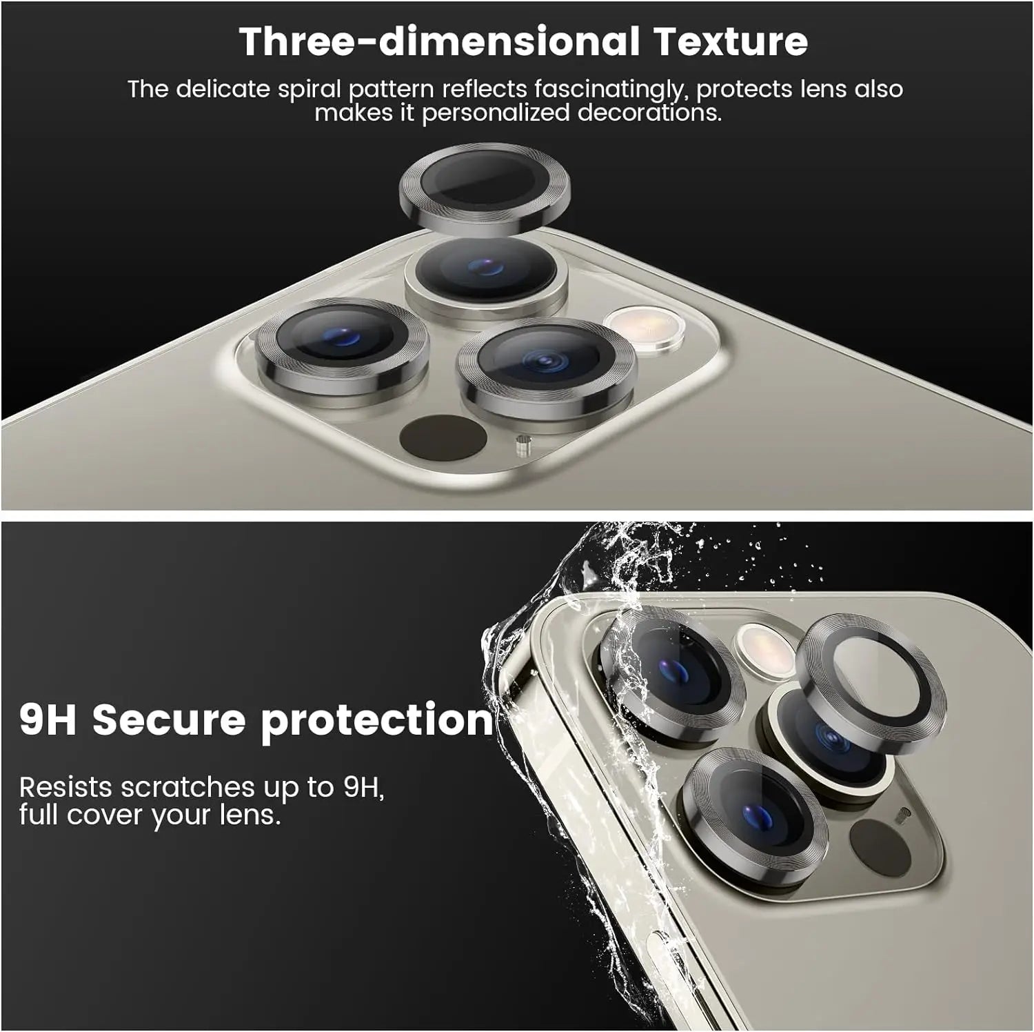Titanium Gray Metal Tempered Glass Camera Lens Cover - Maison Novaire