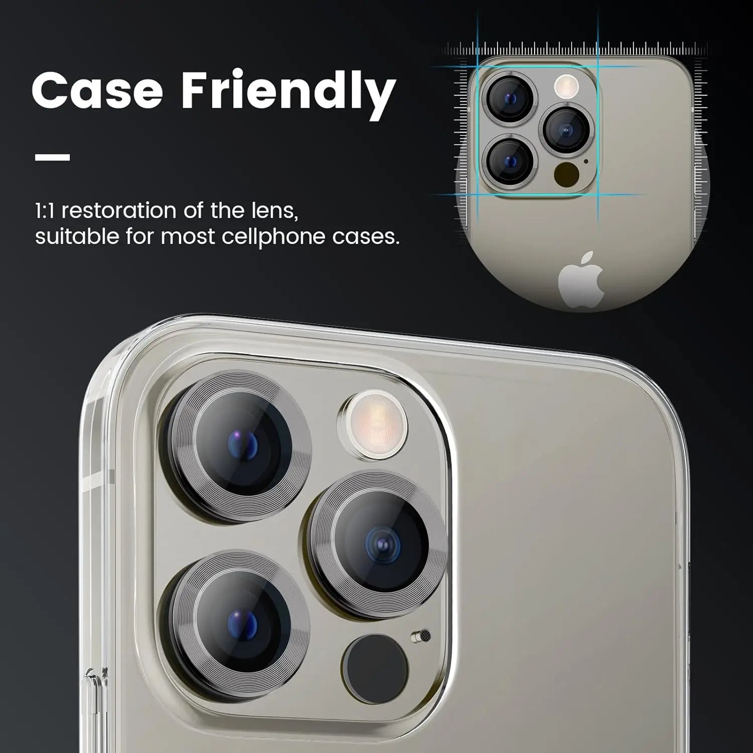 Titanium Gray Metal Tempered Glass Camera Lens Cover - Maison Novaire