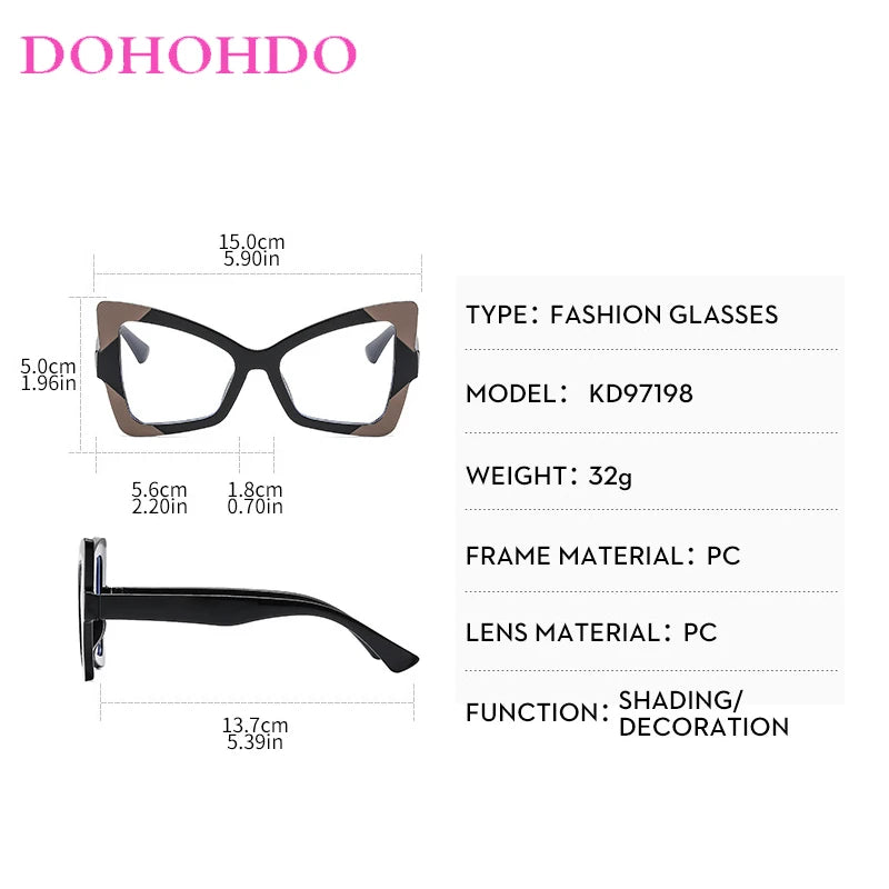 Trendy Butterfly Cat Eye Anti-Blue Light Glasses. - Maison Novaire