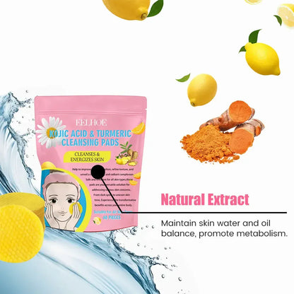 Turmeric Kojic Acid Exfoliating Cleansing Pads. - Maison Novaire #