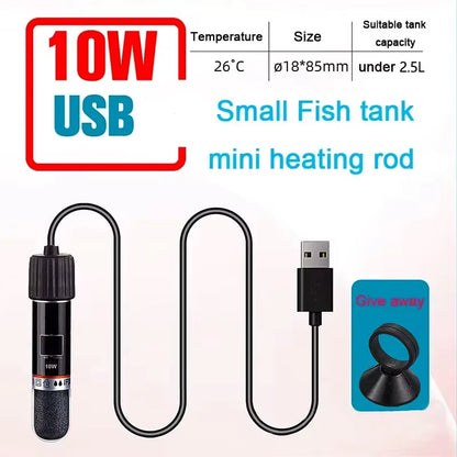 USB Mini Aquarium Heating Rod For small Fish Tank. - Maison Novaire