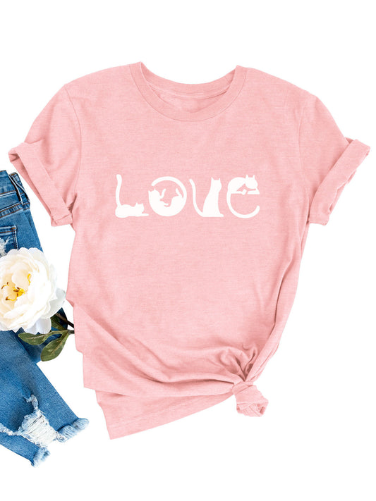 Valentine's Day LOVE Printed Women's  T-shirt - Maison Novaire