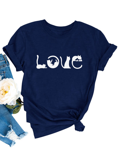 Valentine's Day LOVE Printed Women's  T-shirt - Maison Novaire
