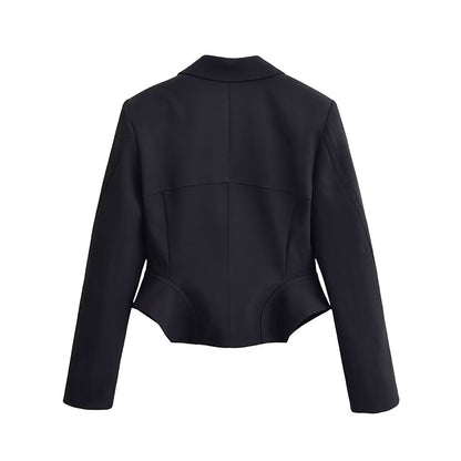 Waist-Defined Single-Breasted Jacket | Maison Novaire Collection / Black Blazer - Maison Novaire