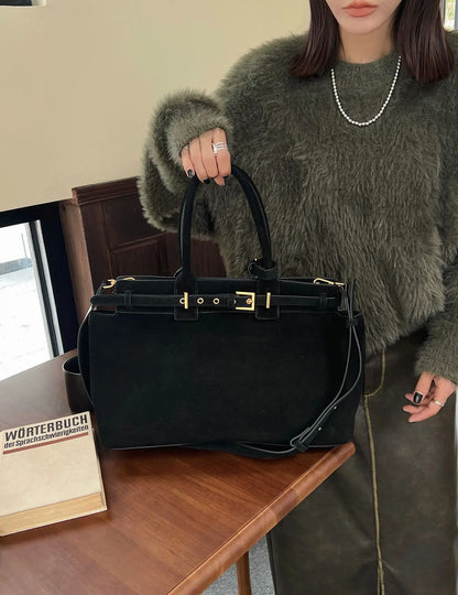 Winter Suede Leather Tote Russian-Style Women’s Shoulder Bag - Maison Novaire #