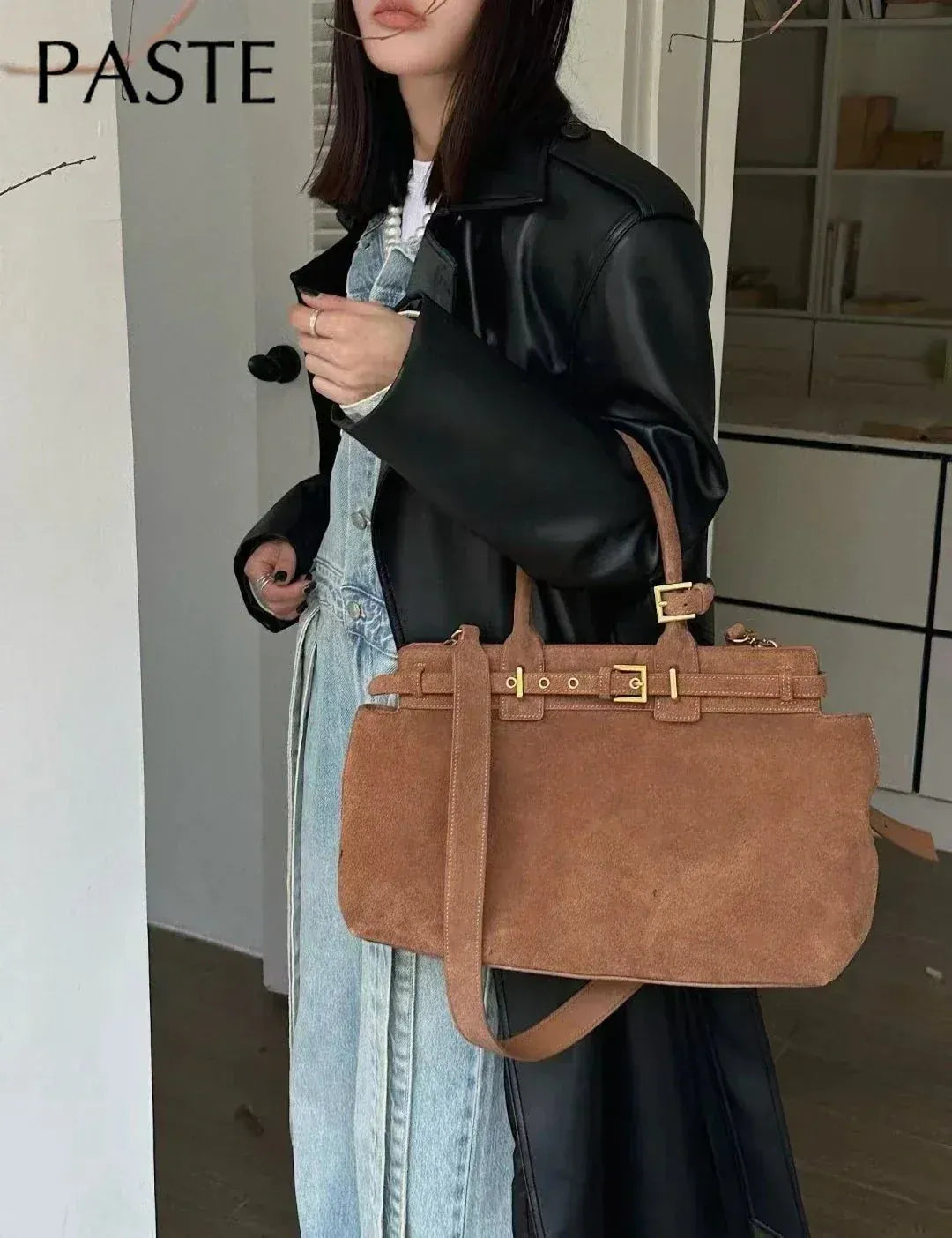 Winter Suede Leather Tote Russian-Style Women’s Shoulder Bag - Maison Novaire #