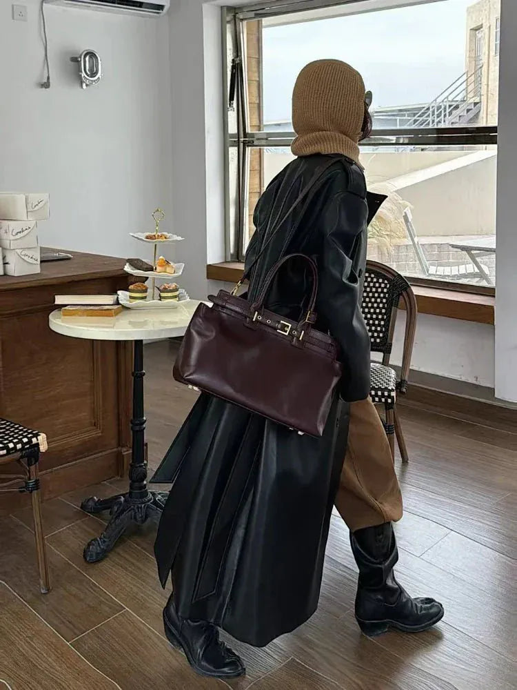 Winter Suede Leather Tote Russian-Style Women’s Shoulder Bag - Maison Novaire #
