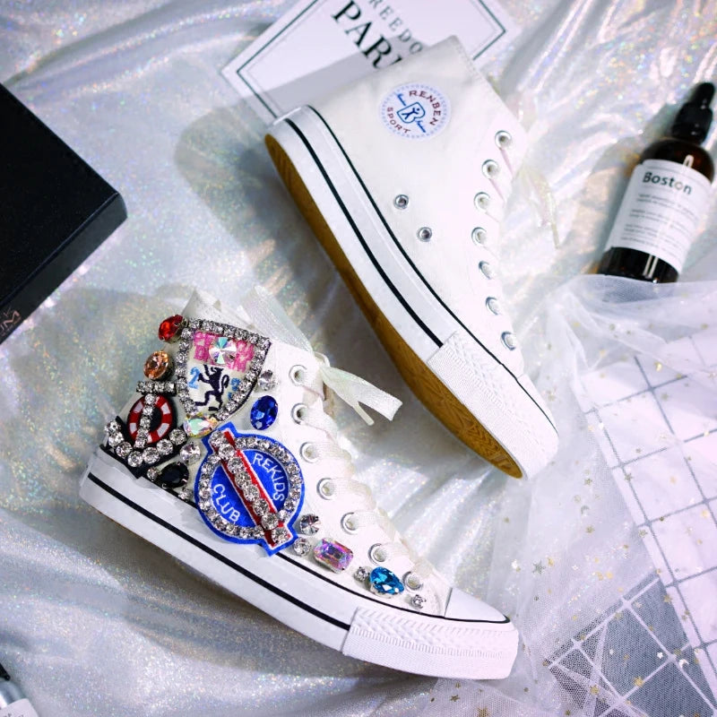 Woman Canvas Shoes Flat Platform Loafers. - Maison Novaire