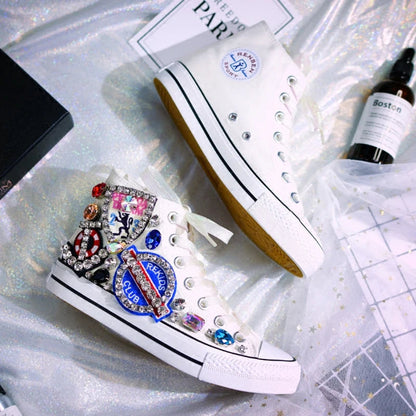 Woman Canvas Shoes Flat Platform Loafers. - Maison Novaire