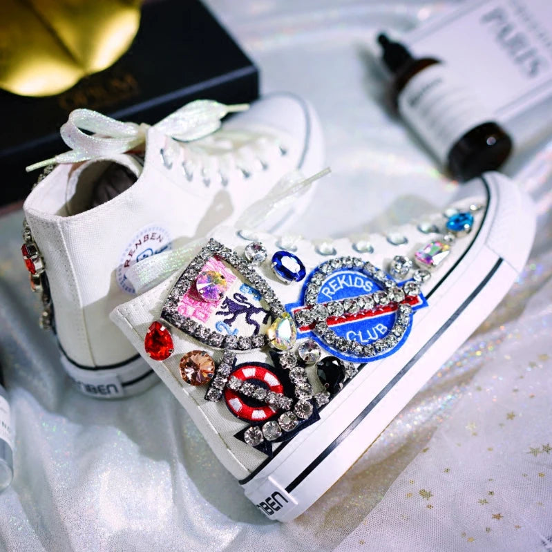 Woman Canvas Shoes Flat Platform Loafers. - Maison Novaire