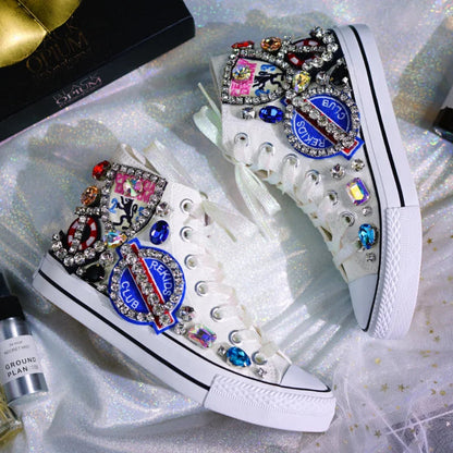 Woman Canvas Shoes Flat Platform Loafers. - Maison Novaire