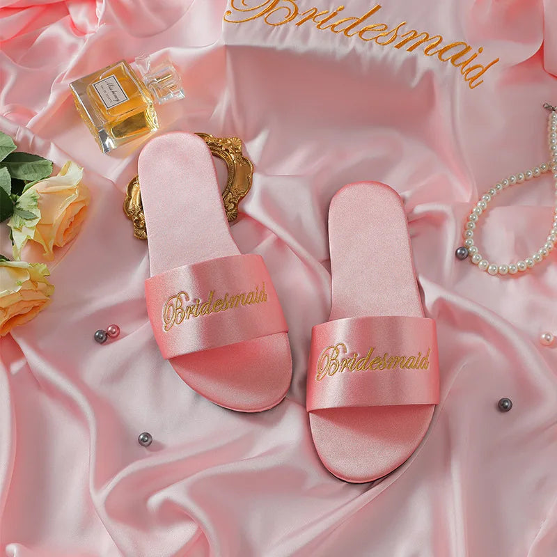 Woman Satin Slippers | Wedding Summer Bride Sandals