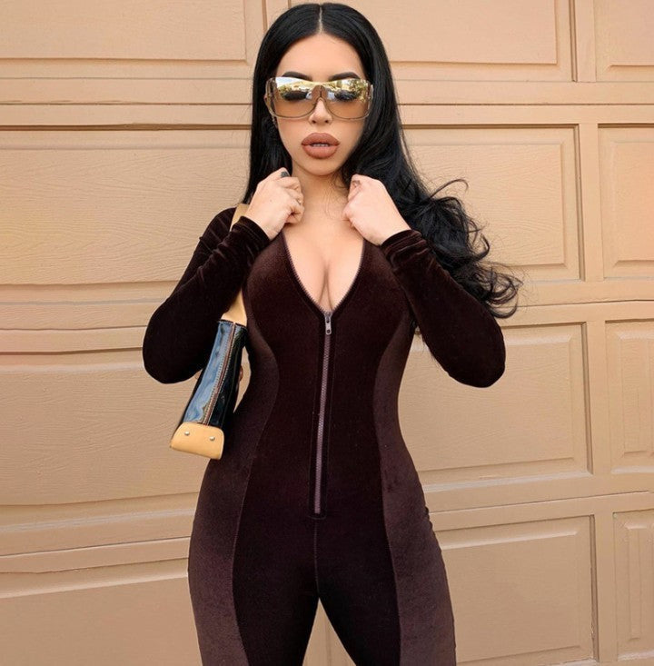 Women Long Sleeve Skinny Jumpsuit - Maison Novaire