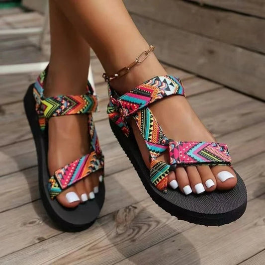 Women's Flat Shoes Outdoor Sandals.  - Red-A / 42 - Maison Novaire