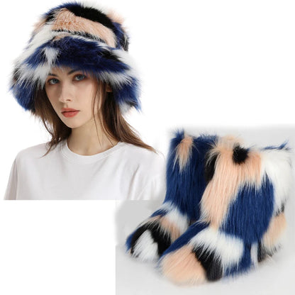 Women's Fur Snow Boots with Hat. - Maison Novaire #