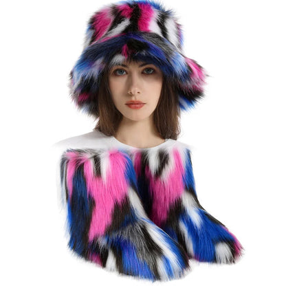 Women's Fur Snow Boots with Hat. - Maison Novaire #