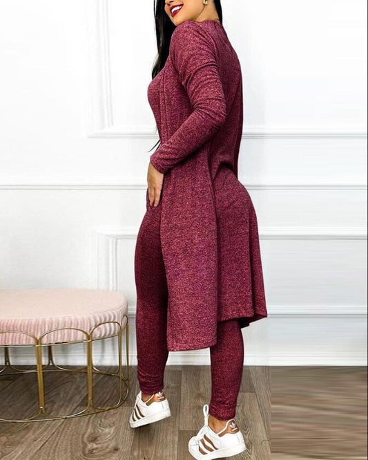 Women's Highwaist Jumpsuit with Cardigan Cover  - Black 2 / S - Maison Novaire