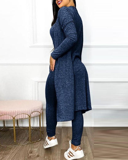 Women's Highwaist Jumpsuit with Cardigan Cover - Maison Novaire
