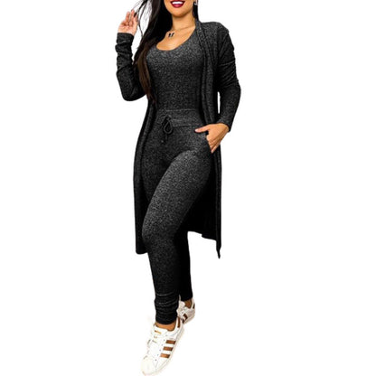 Women's Highwaist Jumpsuit with Cardigan Cover - Maison Novaire