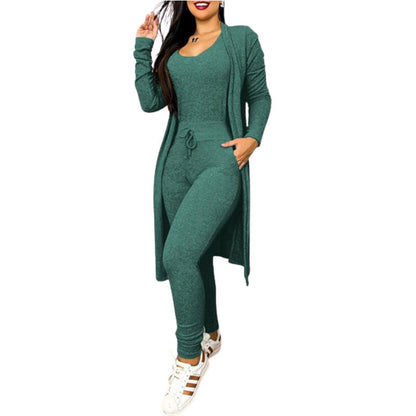 Women's Highwaist Jumpsuit with Cardigan Cover - Maison Novaire