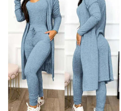 Women's Highwaist Jumpsuit with Cardigan Cover - Maison Novaire
