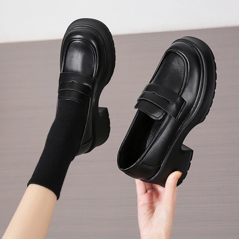 Women's Loafers Spring British Style Slip On Platform Shoes for Women. - Maison Novaire