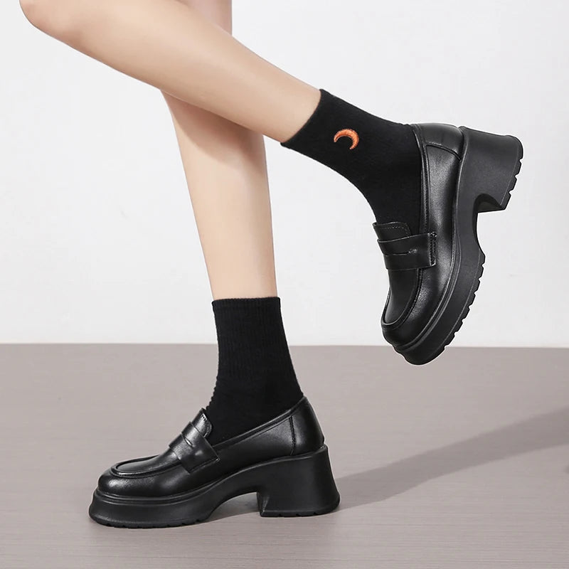 Women's Loafers Spring British Style Slip On Platform Shoes for Women. - Maison Novaire