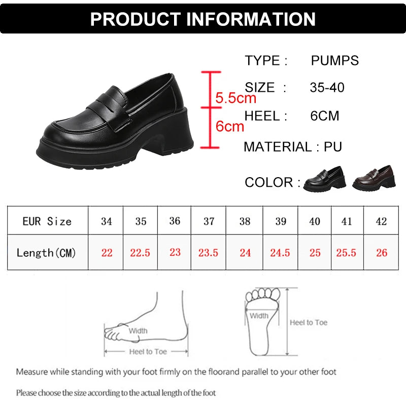 Women's Loafers Spring British Style Slip On Platform Shoes for Women. - Maison Novaire