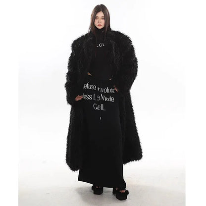 Women’s Luxury Faux Fox Fur Coat – Winter Warm Long Plush Trench Coat - BLAKESTORE-NG