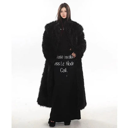 Women’s Luxury Faux Fox Fur Coat – Winter Warm Long Plush Trench Coat - BLAKESTORE-NG