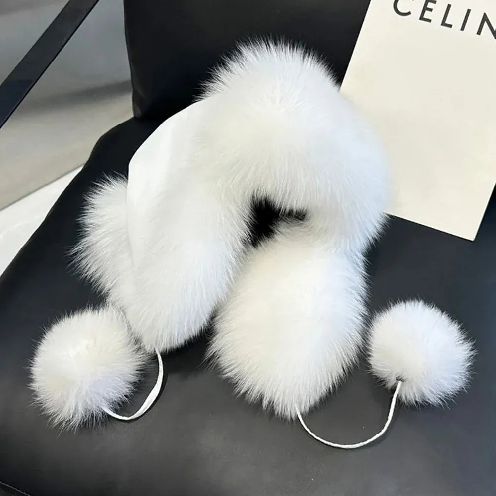 Women’s Real Fox Fur Hat - Maison Novaire