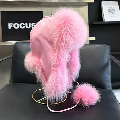 Women’s Real Fox Fur Hat - Maison Novaire