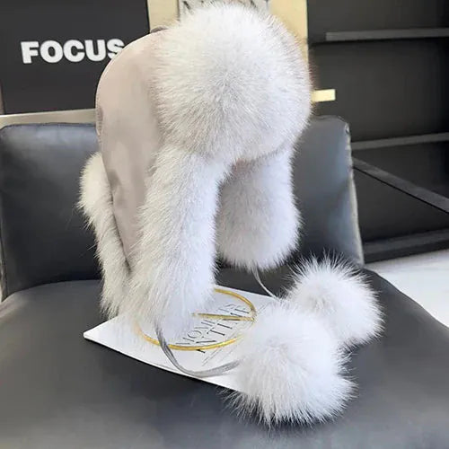 Women’s Real Fox Fur Hat - Maison Novaire