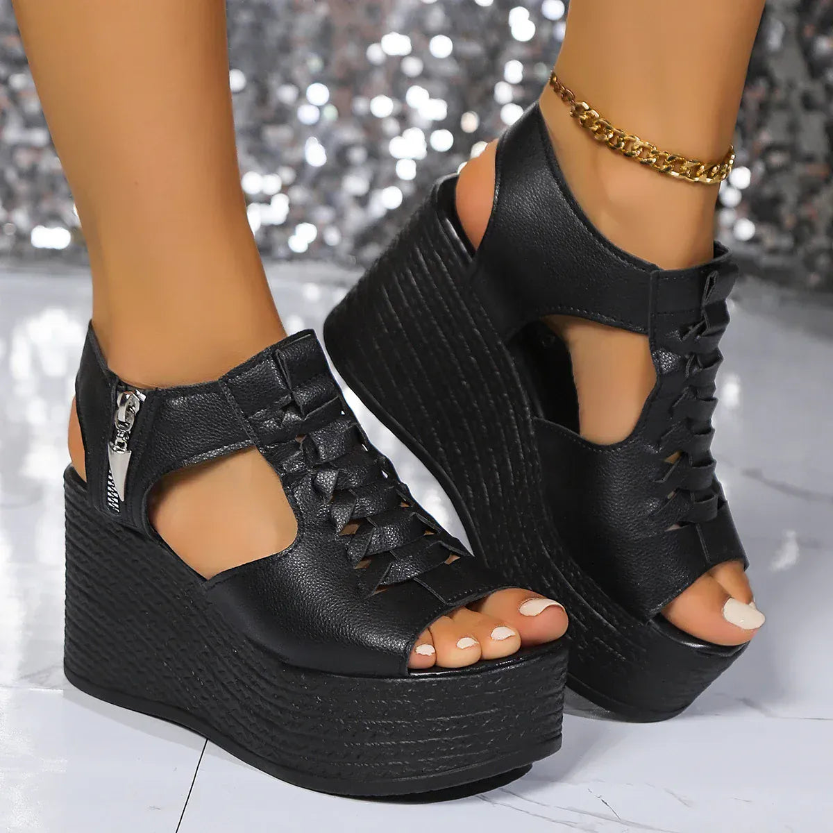 Women’s Summer Wedges Sandals – Sexy Peep Toe Platform Heels - BLAKESTORE-NG