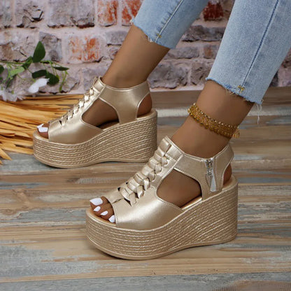 Women’s Summer Wedges Sandals – Sexy Peep Toe Platform Heels - Maison Novaire