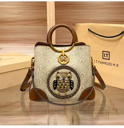 Women's handbag. Genuine leather bucket bag. - BLAKESTORE-NG