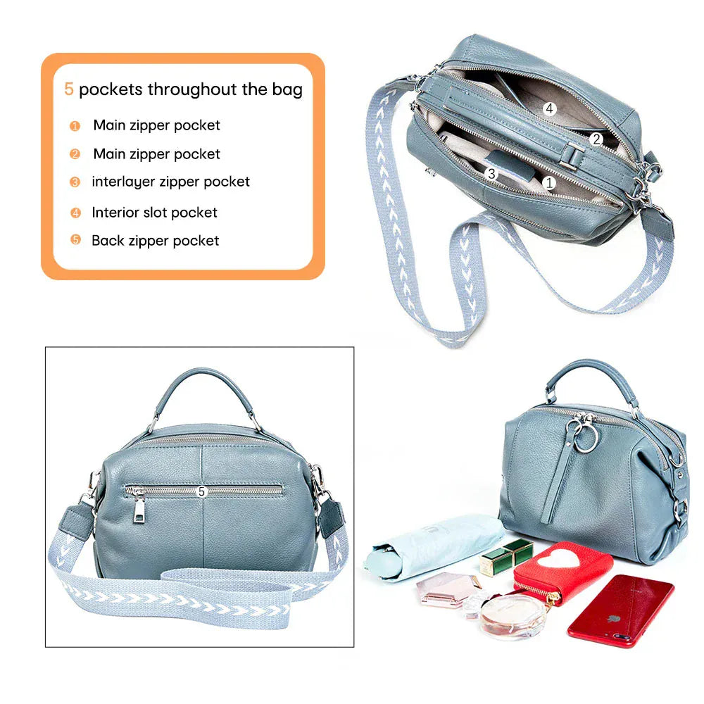 Zency Genuine Leather Cowhide Cross Body Bags. - BLAKESTORE-NG