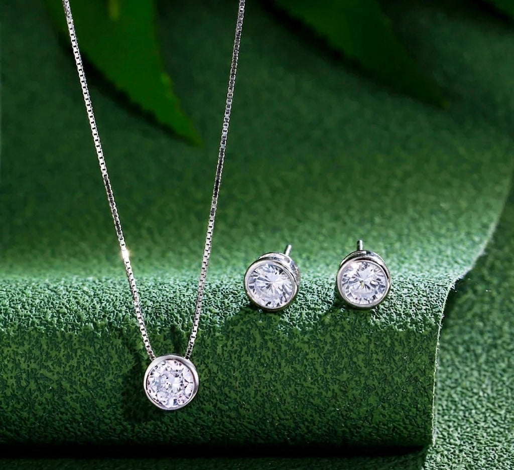 Zircons 925 Sterling Silver Jewelry Set for Women - Maison Novaire