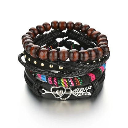 BLAKESTORE-NG Bracelet 2 Multilayer Black Leather Bracelets & Bangles for Men.