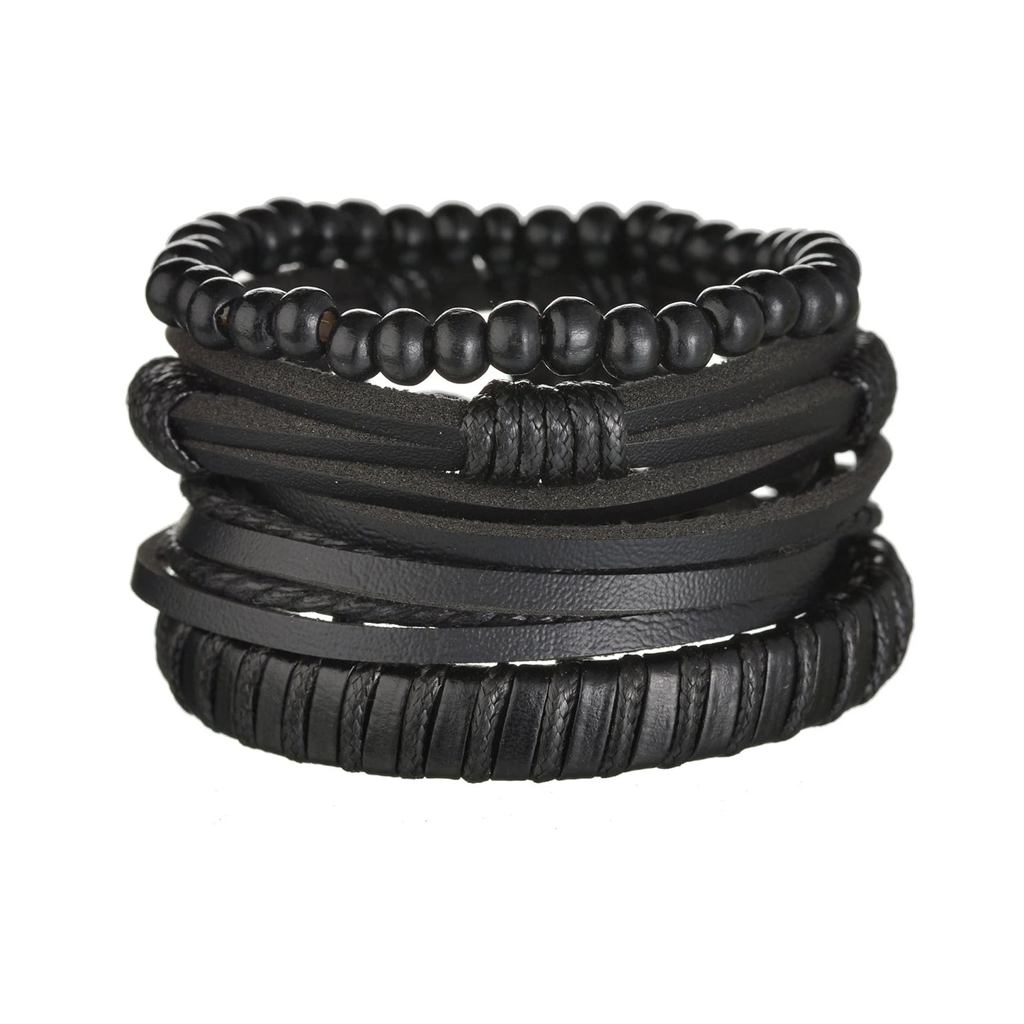 BLAKESTORE-NG Bracelet 28 Multilayer Black Leather Bracelets & Bangles for Men.