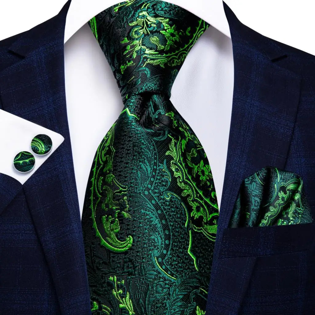 BLAKESTORE-NG Necktie 3206 Hi-Tie Black Paisley Silk Tie 8.5cm | 100% Silk Men’s Formal Luxury Necktie for Wedding Business Party